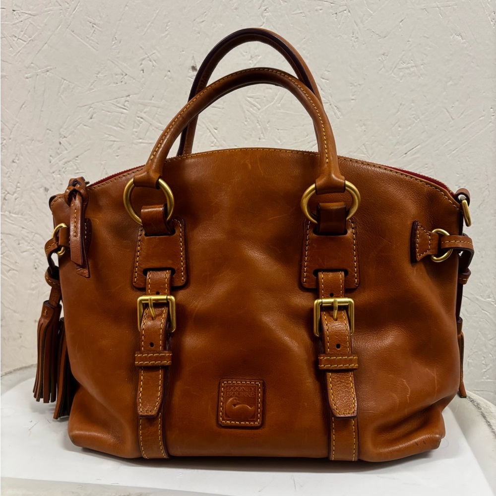 Dooney & Bourke Red Interior Leather-Trim Tote